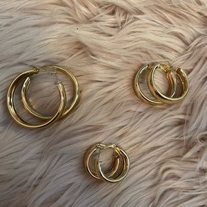 SHEIN 3 Set Gold Hoops